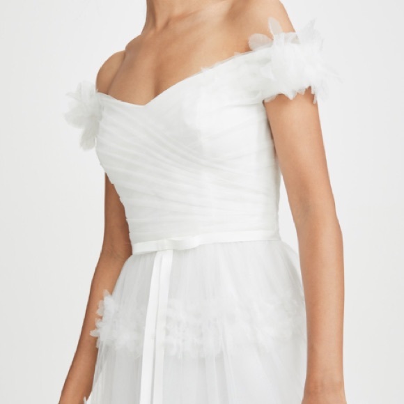 Marchesa Notte Tulle Tea Length Gown - Picture 5 of 7